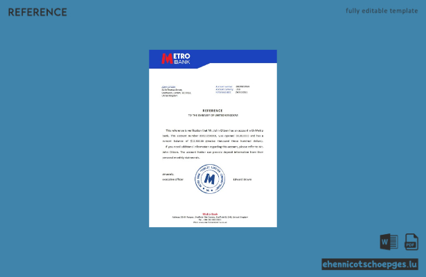 Beispielvorschau für eine Referenz der Metro Bank im Vereinigten Königreich